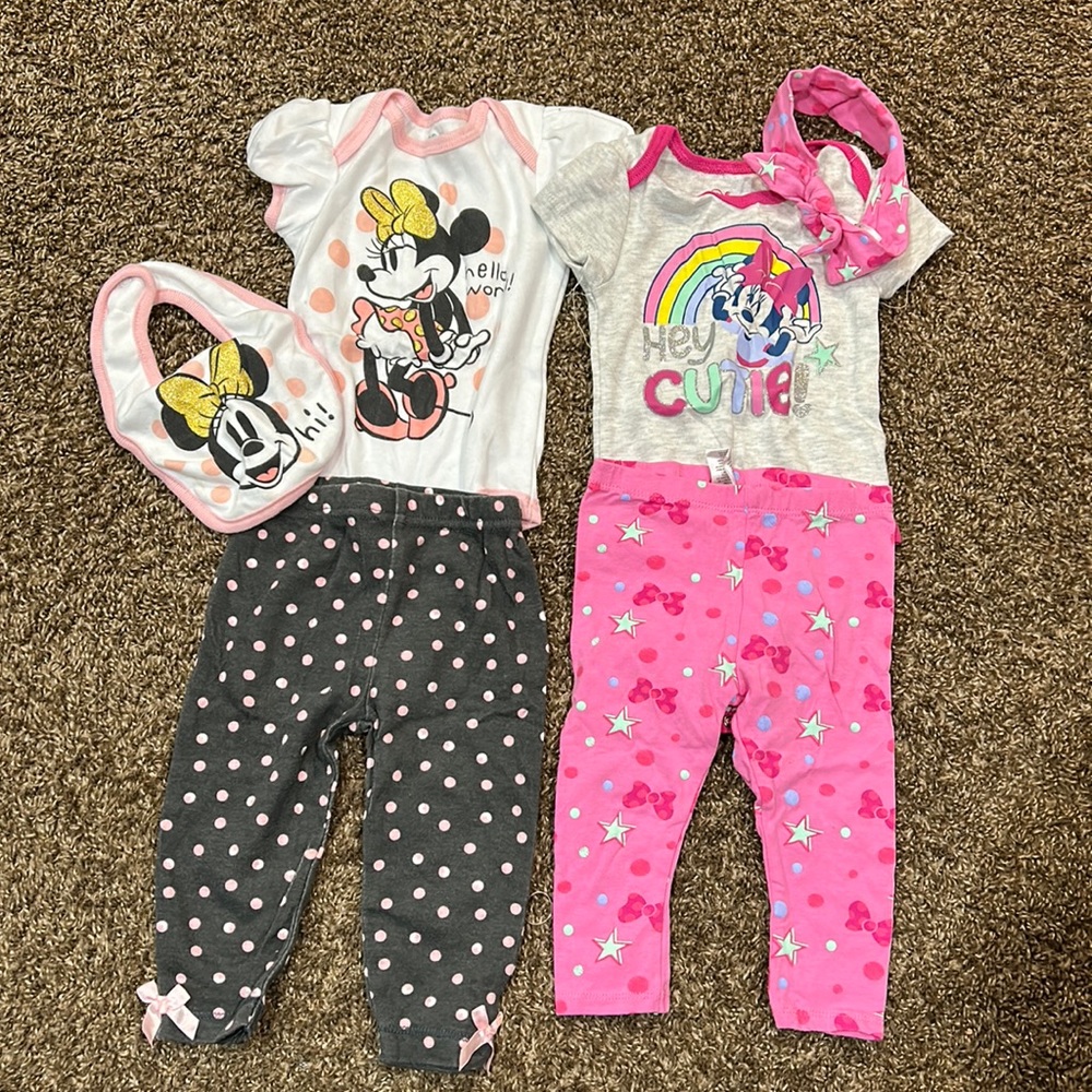 Set of 2 Disney Minnie 6-9M outfits